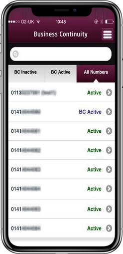 Business Continuity contacts on mobile
